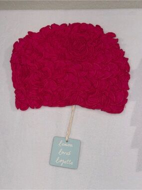 Lemon Loves Layette Hot Pink Rosette Beanie Hat 12-18 Months Boutique Baby NWT